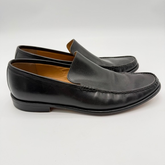 Johnston & Murphy Mens Black Leather Loafers Handcrafted in Italy Size 11.5 main image 4